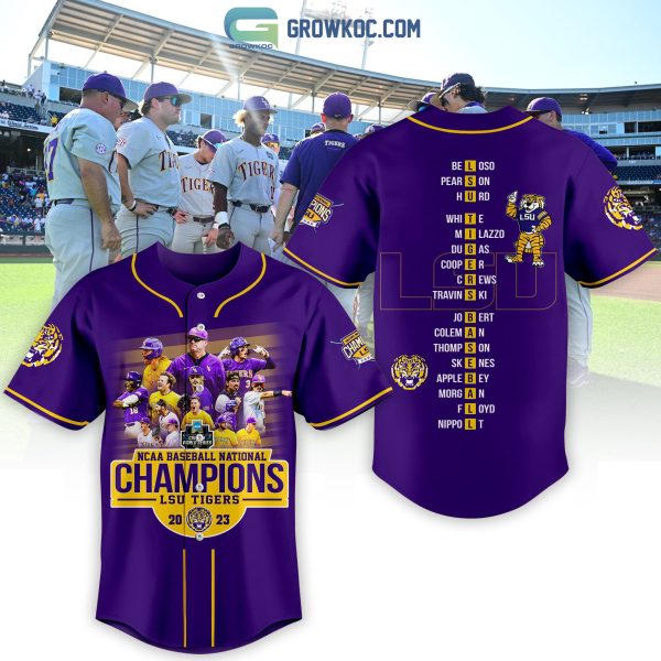 2023 NCAA Baseball National Champions Geaux Tigers LSU Baseball Jersey