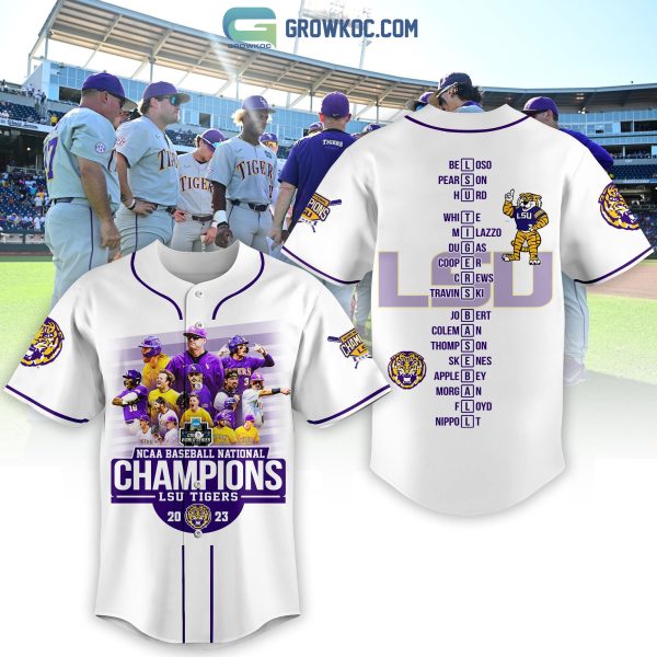 2023 NCAA Baseball National Champions Geaux Tigers LSU Baseball Jersey