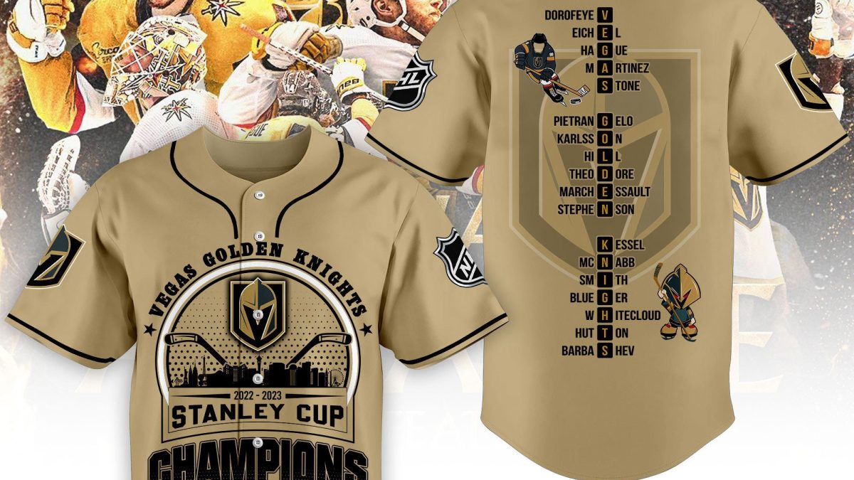 NHL Vegas Golden Knights Custom Name Number 2023 Champions Baseball Jersey