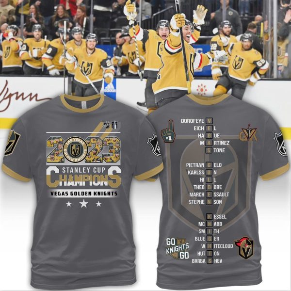 2023 Stanley Cup Champions Vegas Golden Knights NHL Grey Design Hoodie T Shirt