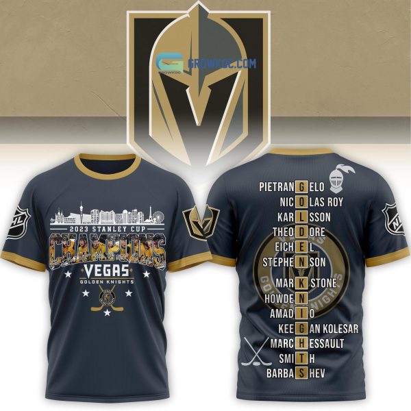 2023 Stanley Cup Champions Vegas Golden Knights NHL Team Grey Design Hoodie T Shirt