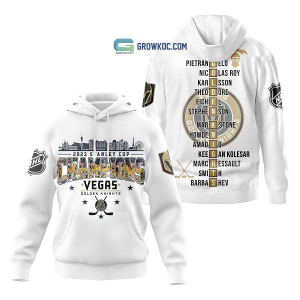 2023 Stanley Cup Champions Vegas Golden Knights NHL Team White Design Hoodie T Shirt