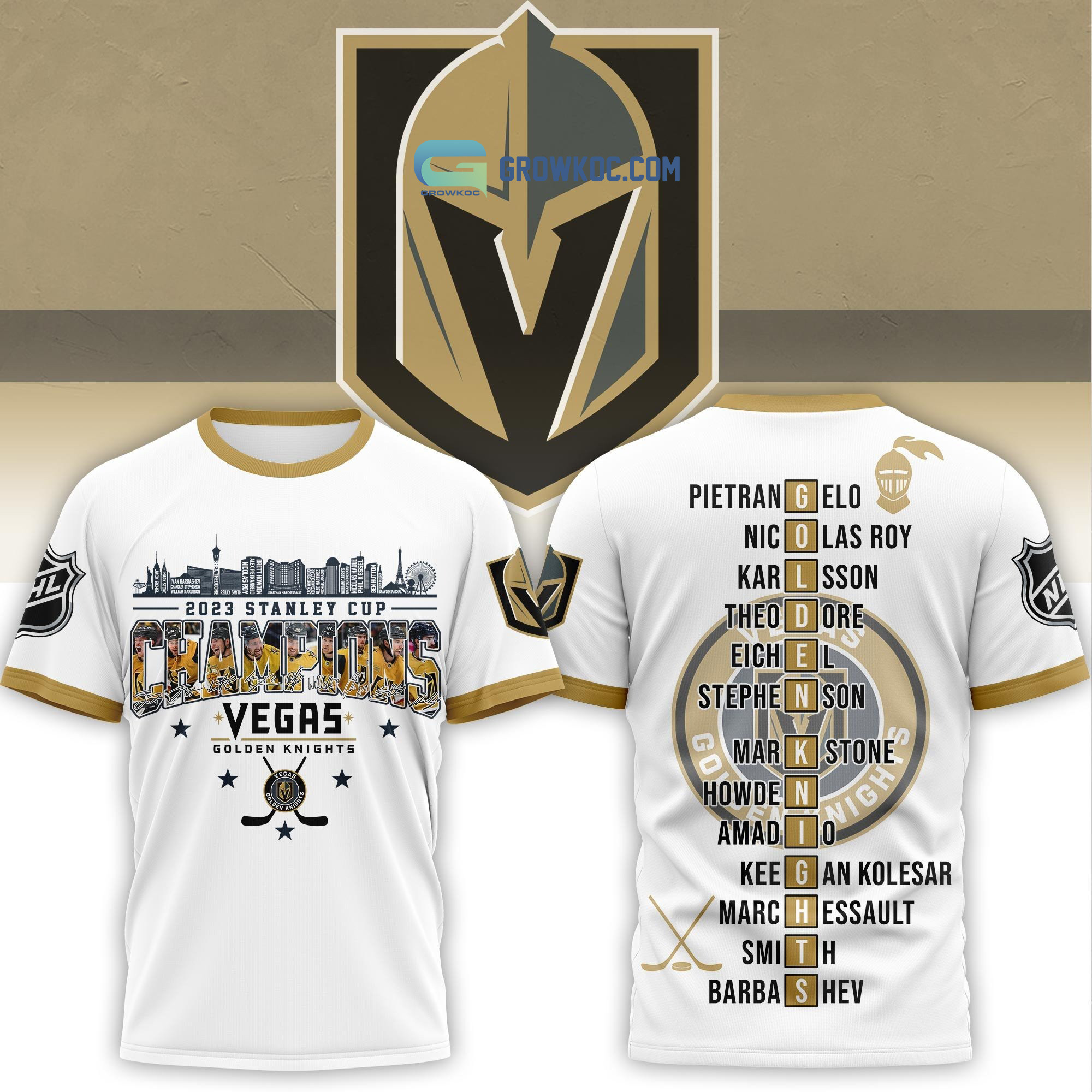 Vegas Golden Knights Stanley Cup Champions 2023 First Time Champions White  Design Hoodie T Shirt - Growkoc