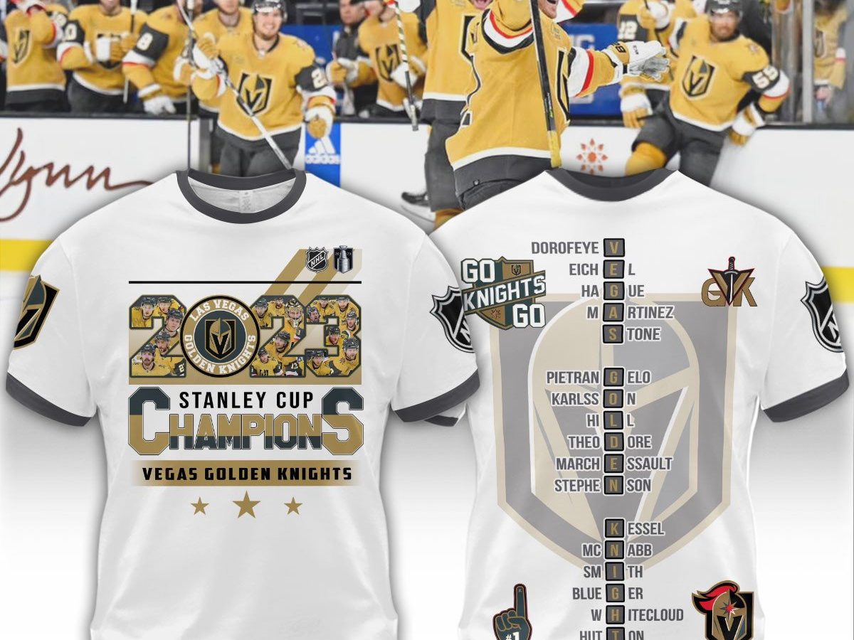 2023 Stanley Cup Champions Vegas Golden Knights NHL Team Grey Design Hoodie  T Shirt - Growkoc