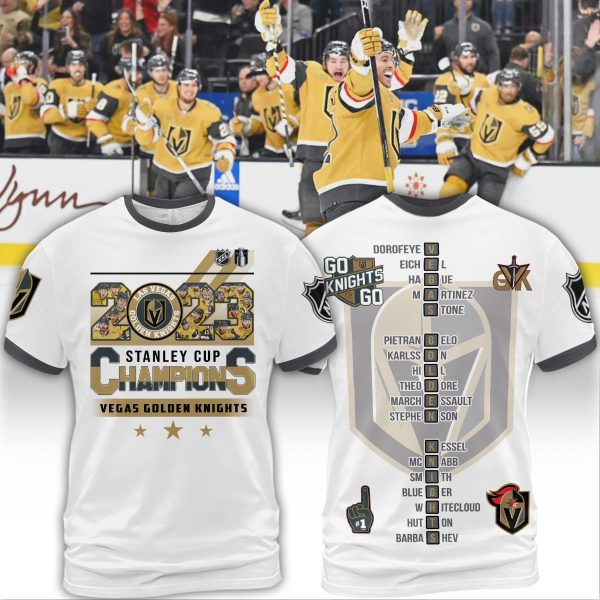 2023 Stanley Cup Champions Vegas Golden Knights NHL White Design Hoodie T Shirt