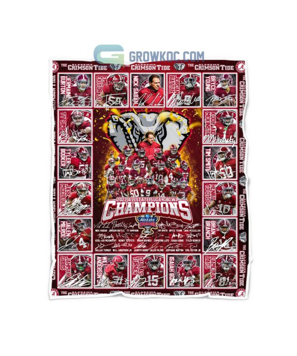 Alabama Crimson Tide Allstate Sugar Bowl Football 2022 Champions Fleece Blanket Quilt