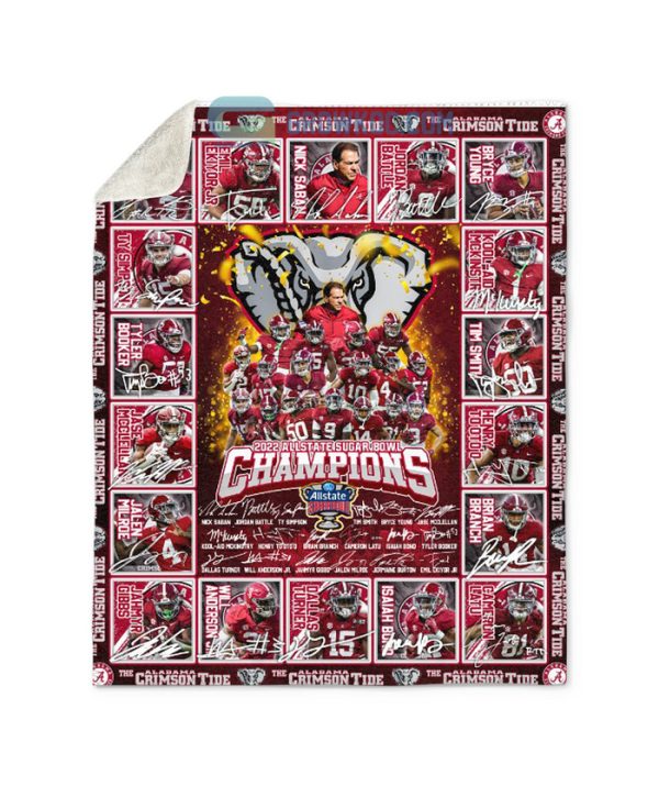 Alabama Crimson Tide Allstate Sugar Bowl Football 2022 Champions Fleece Blanket Quilt