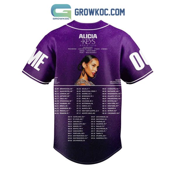 Alicia Keys World Tour 2023 Personalized Baseball Jersey