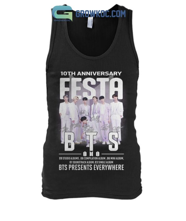 BTS 10th Anniversary Festa Presents Everywhere T Shirt