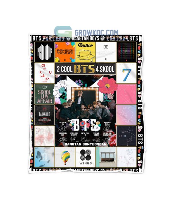 BTS 2 Cool 4 Skool 10th Anniversary 2013-2023 Fleece Blanket Quilt
