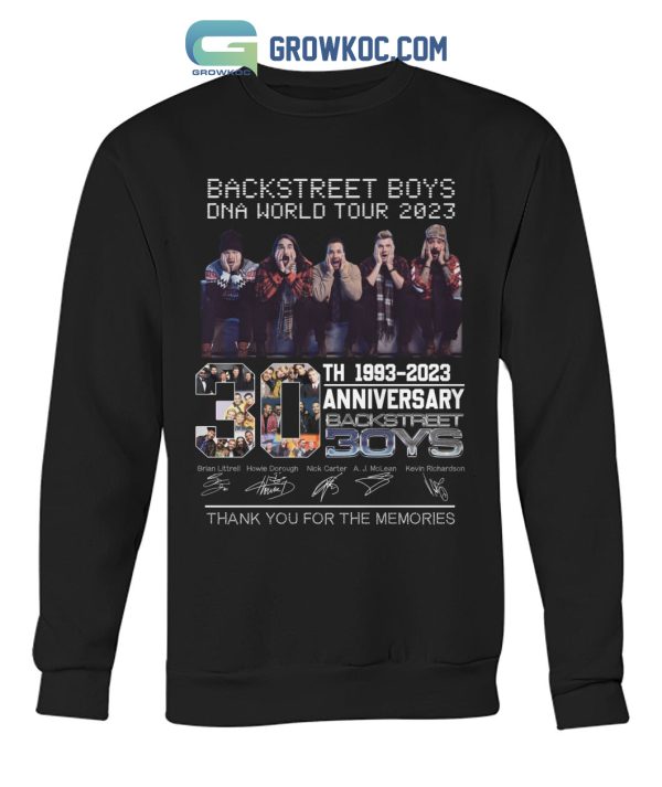 Backstreetboys DNA World Tour 2023 30 Years Memories T Shirt