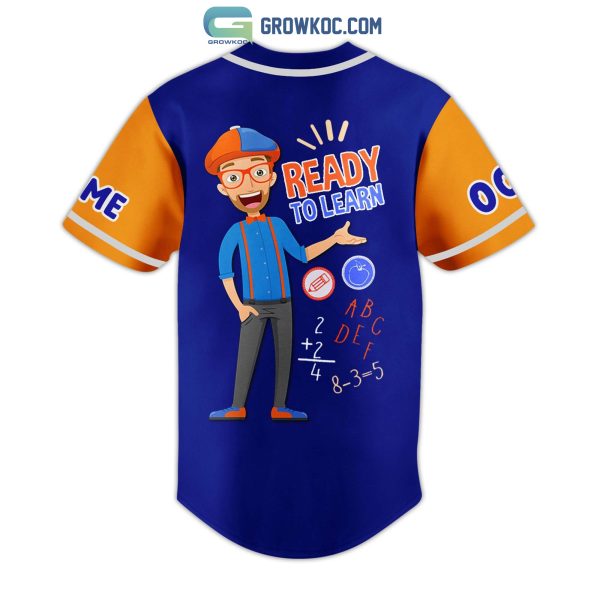 Blippi Ready To Learn Fun Cool Personalized Baseball Jersey