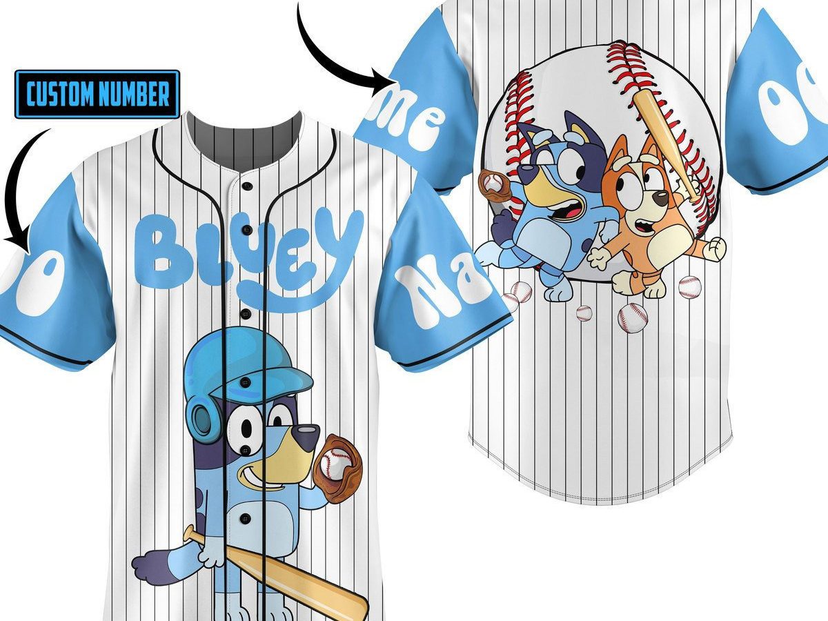 Custom Number And Name Bluey Cartoon Family Style Baseball Jersey Shirt For  Men And Women - Banantees