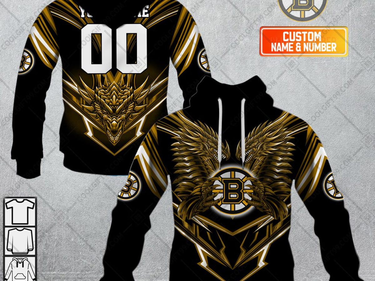 Custom NHL Boston Bruins Black Hockey Fights Cancer Shirt Hoodie