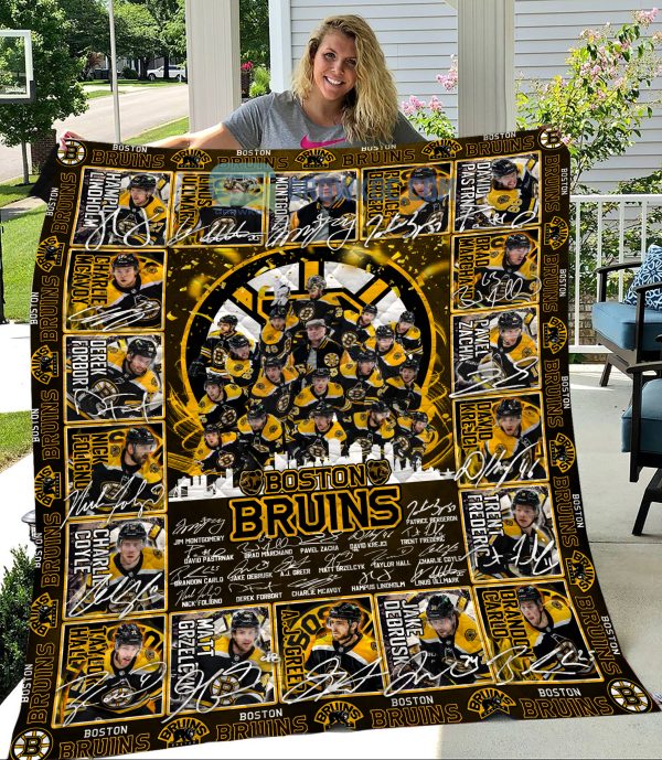 Boston Bruins NHL 2023 Team Go Bruins Perfect Season Fleece Blanket Quilt