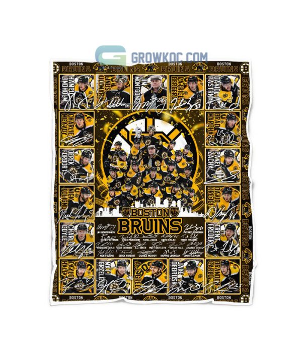 Boston Bruins NHL 2023 Team Go Bruins Perfect Season Fleece Blanket Quilt