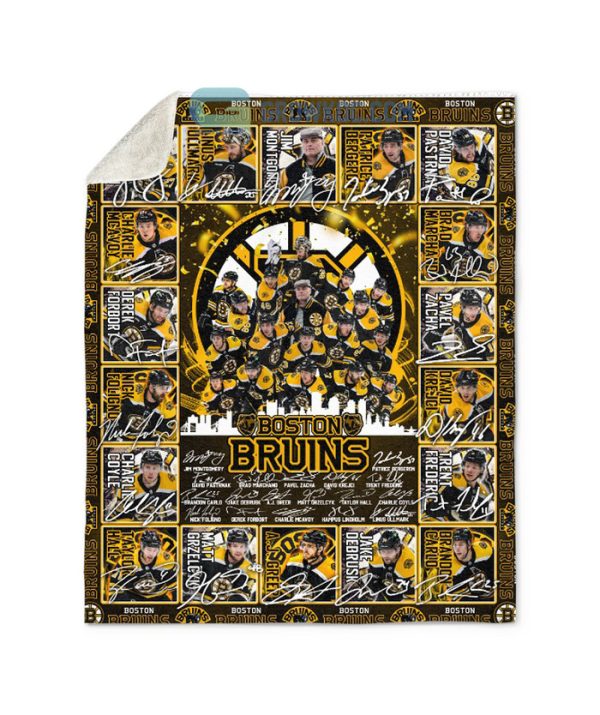 Boston Bruins NHL 2023 Team Go Bruins Perfect Season Fleece Blanket Quilt