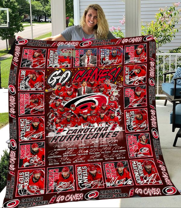 Carolina Hurricanes NHL Go Canes 2023 Fleece Blanket Quilt