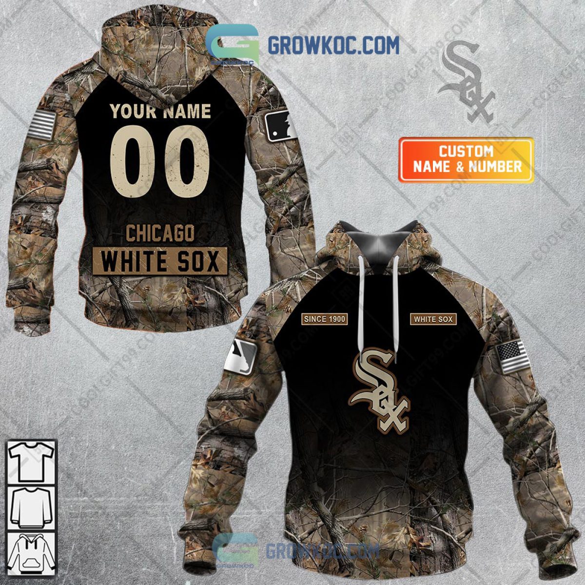 Chicago White Sox MLB Personalized Hunting Camouflage Hoodie T