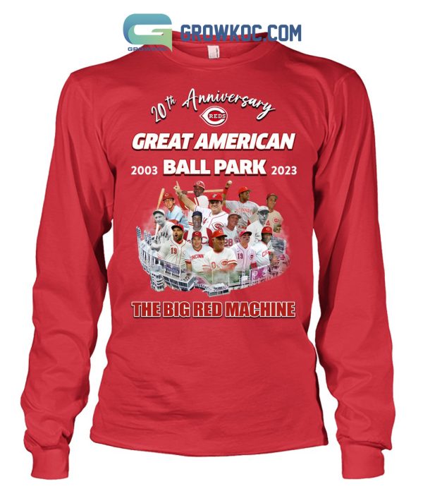 Cincinnati Reds 20th Anniversary Great American Ball Park The Big Red Machine T Shirt