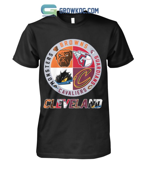 Cleveland Browns Guardians Cavaliers Monsters City Champions T Shirt