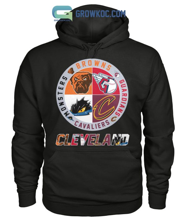 Cleveland Browns Guardians Cavaliers Monsters City Champions T Shirt