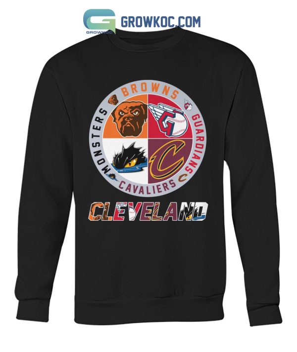 Cleveland Browns Guardians Cavaliers Monsters City Champions T Shirt