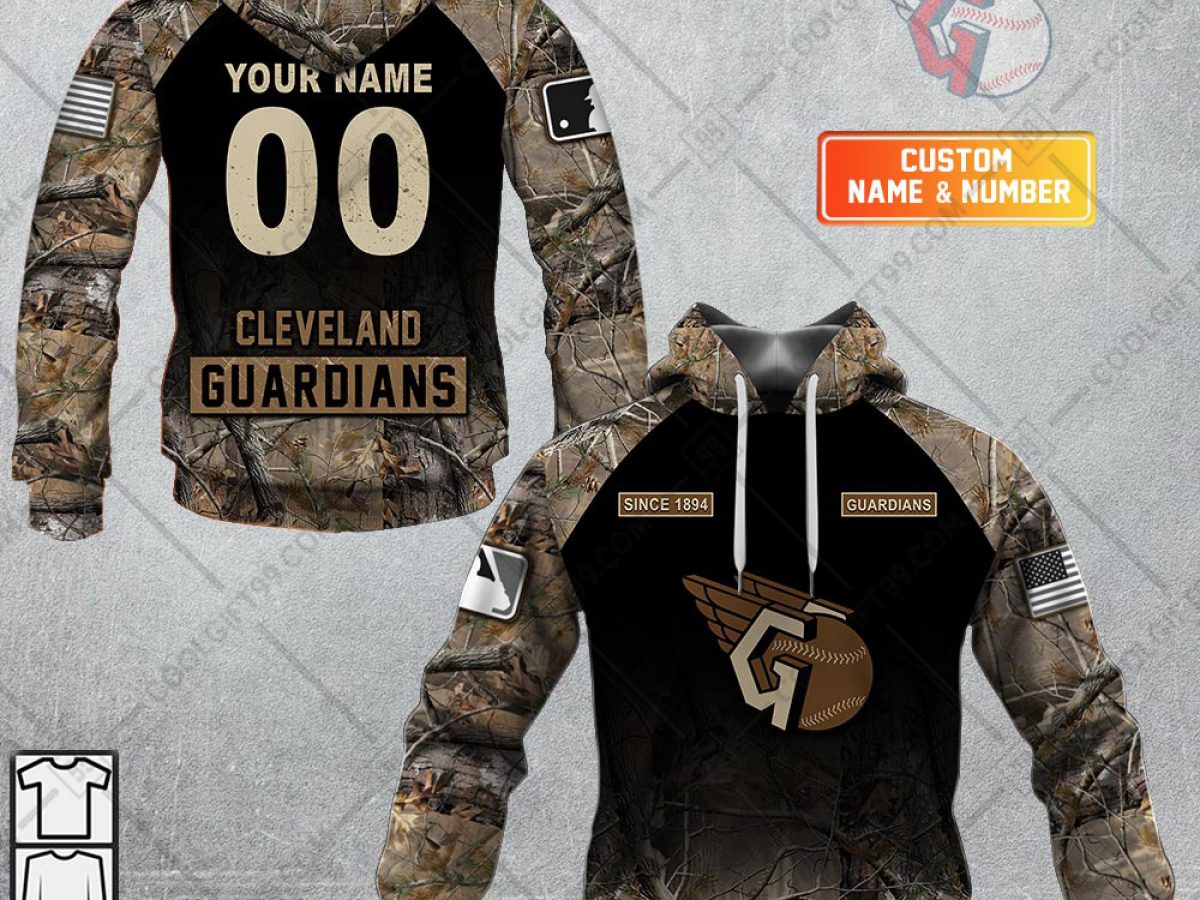Cleveland Guardians MLB Personalized Hunting Camouflage Hoodie T Shirt -  Growkoc
