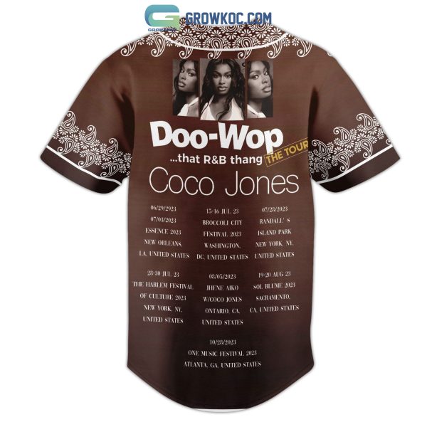 Coco Jones Doo Wop That R&B Thang The Tour Personalized Baseball Jersey