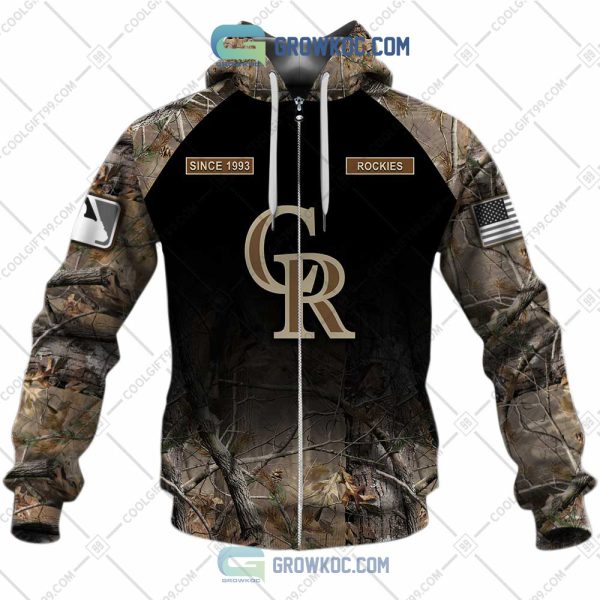 Colorado Rockies MLB Personalized Hunting Camouflage Hoodie T Shirt