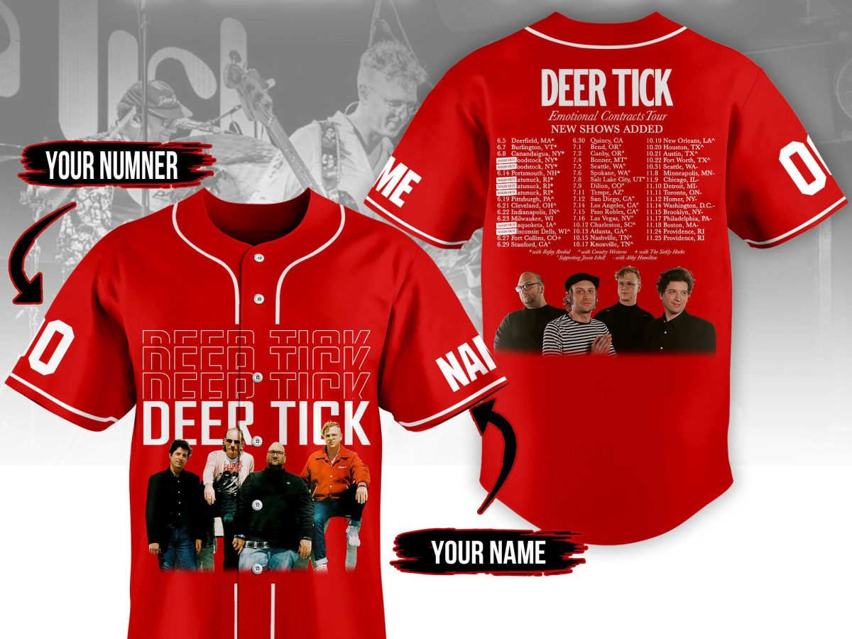 Deer Tick Contracts Tour Personalized Red Design Jersey -