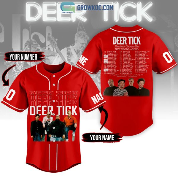 Deer Tick Emotional Contracts Tour Personalized Red Design Baseball Jersey