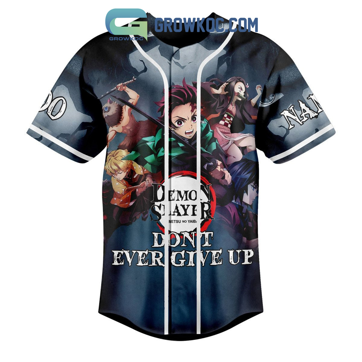Demon Slayder Don't Ever Give Up Personalized Baseball Jersey