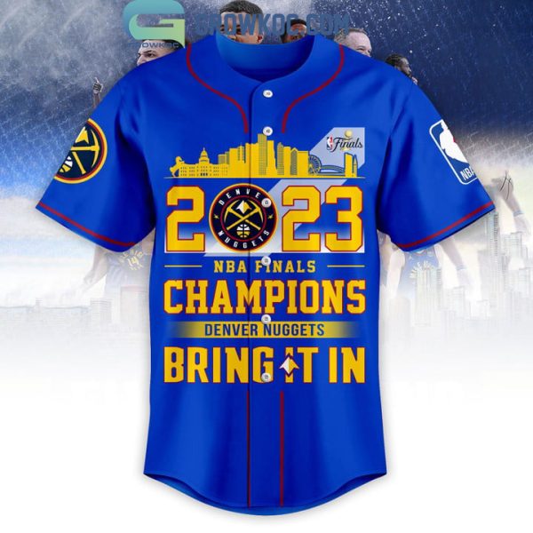 Denver Nuggets 2023 NBA Finals Champions Blue Design Baseball Jersey