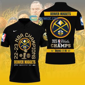 Denver Nuggets 2023 NBA Finals Champions Bring It In Black Design Polo Shirt