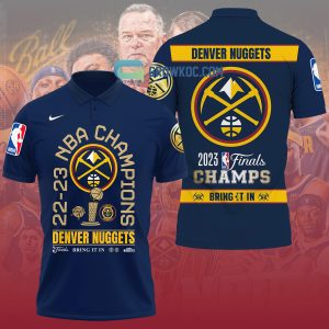 Denver Nuggets 2023 NBA Finals Champions Bring It In Navy Design Polo Shirt
