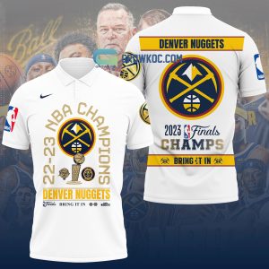 Denver Nuggets 2023 NBA Finals Champions Bring It In White Design Polo Shirt