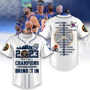 Denver Nuggets 2023 NBA Finals Champions White Design Baseball Jersey