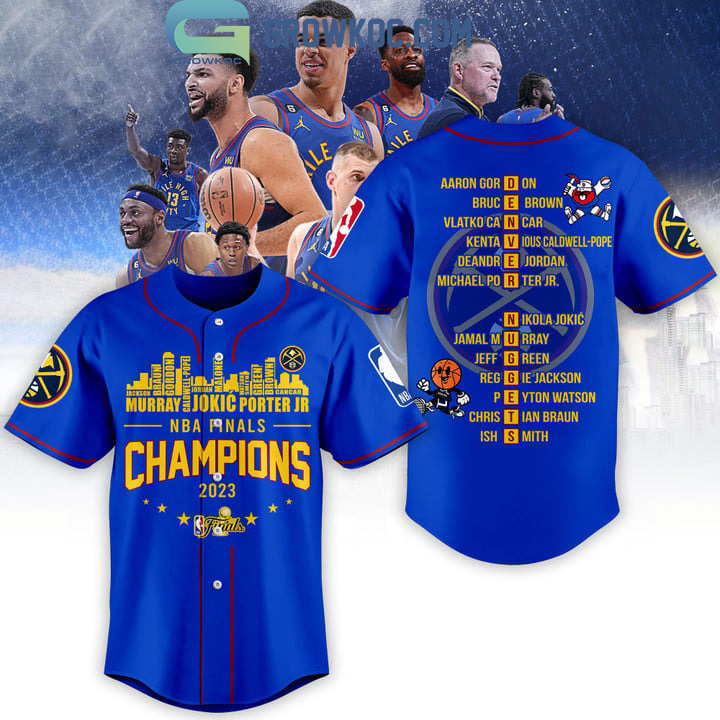 Denver Nuggets Finals Champions City Of Champions 2023 Blue Design Baseball Jersey