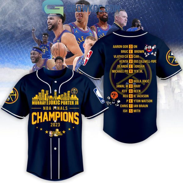 Denver Nuggets Finals Champions City Of Champions 2023 Midnight Blue Design Baseball Jersey