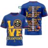Denver Nuggets Love 2023 National Basketball Association Champions Navy Design Hoodie T Shirt