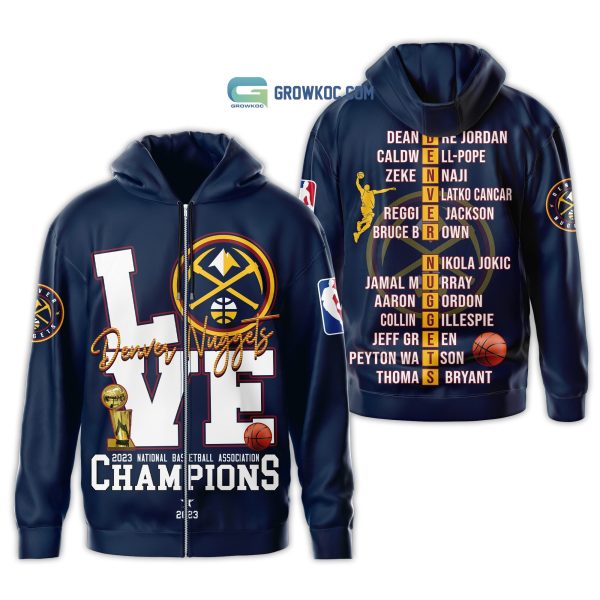 Denver Nuggets Love 2023 National Basketball Association Champions Navy Design Hoodie T Shirt