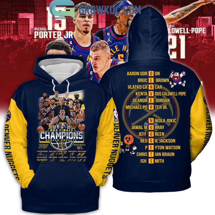Denver Nuggets NBA Finals 2023 Champions Midnight Blue Design Hoodie T Shirt