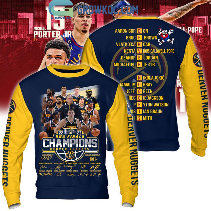 Denver Nuggets NBA Finals 2023 Champions Midnight Blue Design Hoodie T Shirt