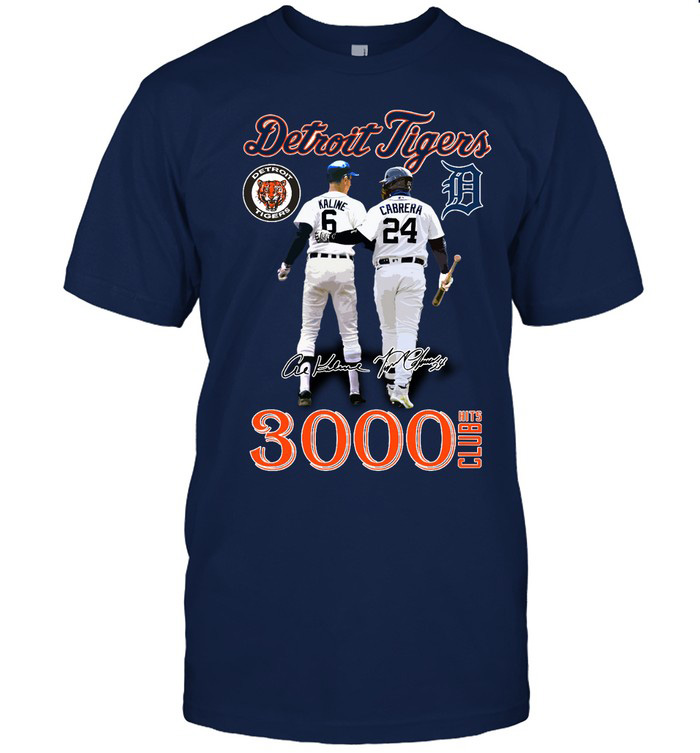 Detroit Tigers 3000 Hits Club Kaline And Cabrera T Shirt