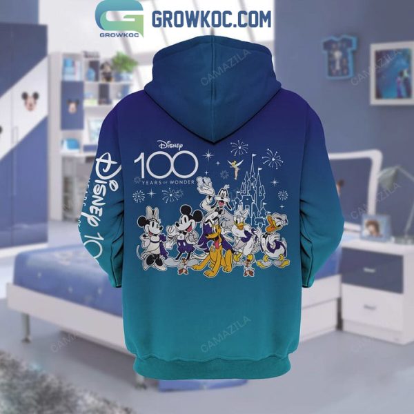 Disney 100 Years Of Wonder Mickey Minnie Blue Design Hoodie T Shirt