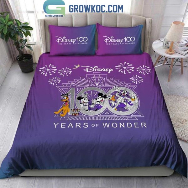 Disney 100 Years Of Wonder Mickey Minnie Goofy Donal Duck Bedding Set