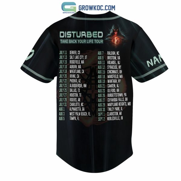 Disturbed Take Back Your Life Tour Personalized Baseball Jersey