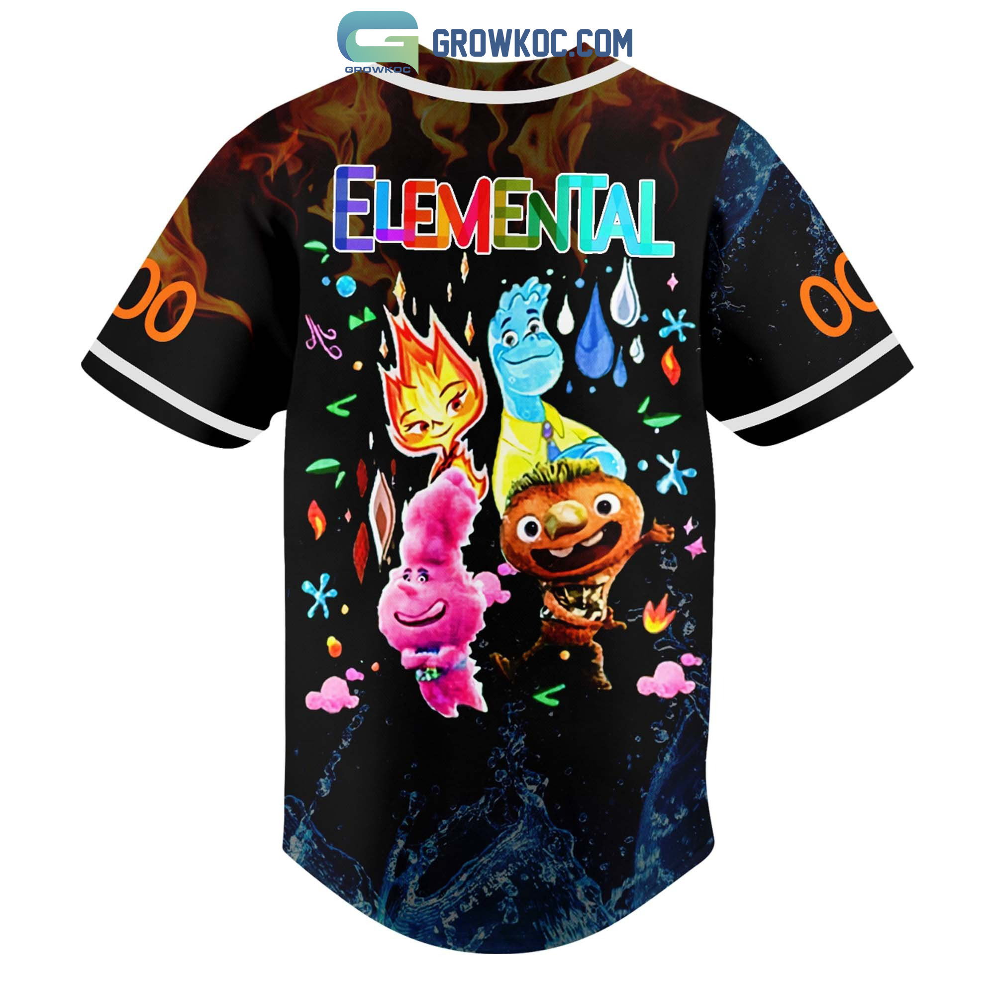Elemental Walt Disney Personalized Baseball Jersey