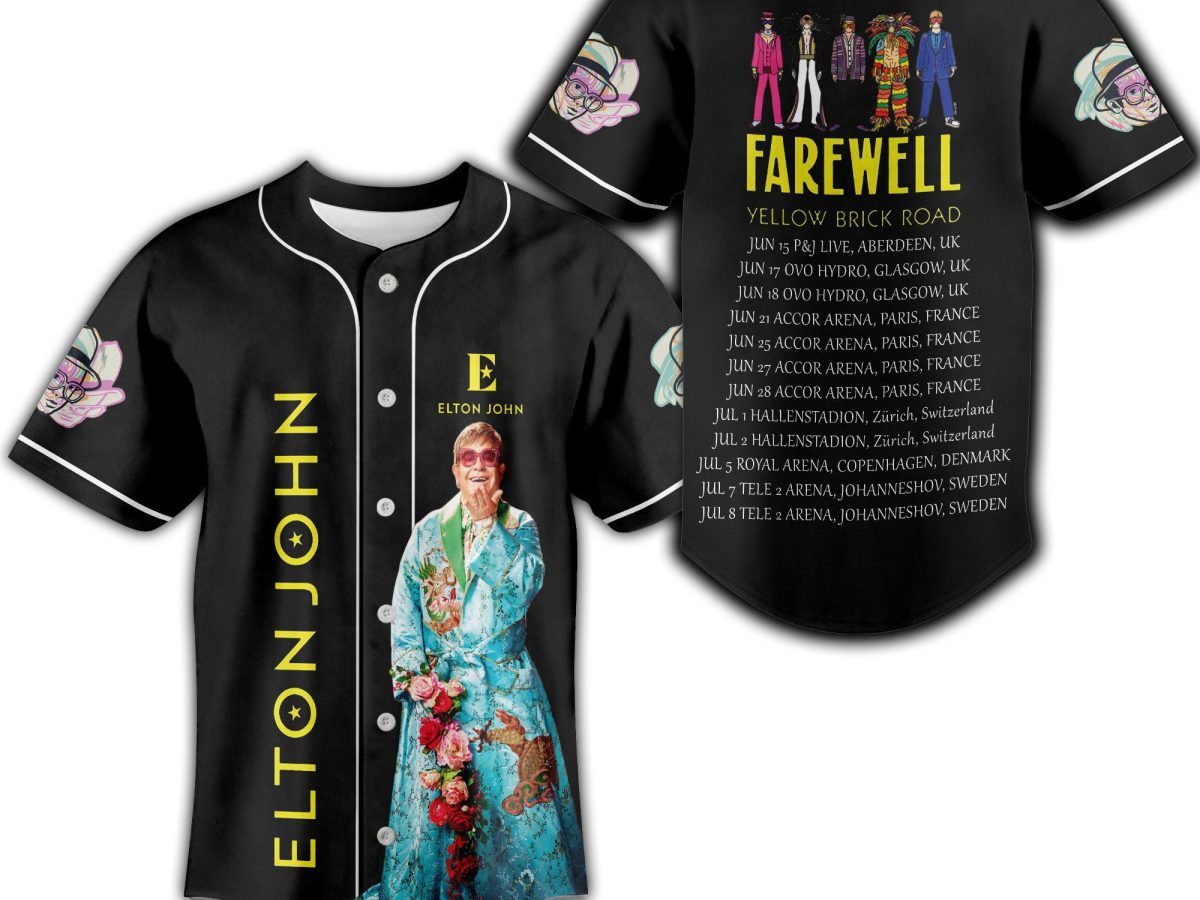 Striped Baseball Jersey - Elton John